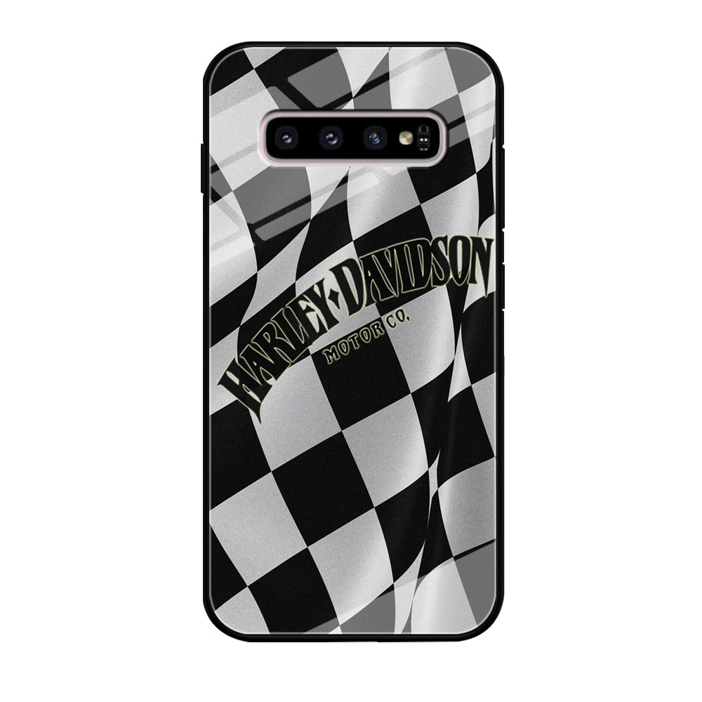 Harley Davidson Black White Flag Samsung Galaxy S10 Case