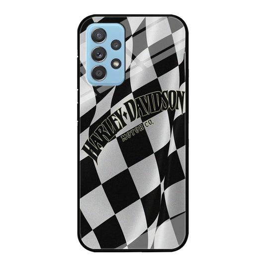 Harley Davidson Black White Flag Samsung Galaxy A72 Case