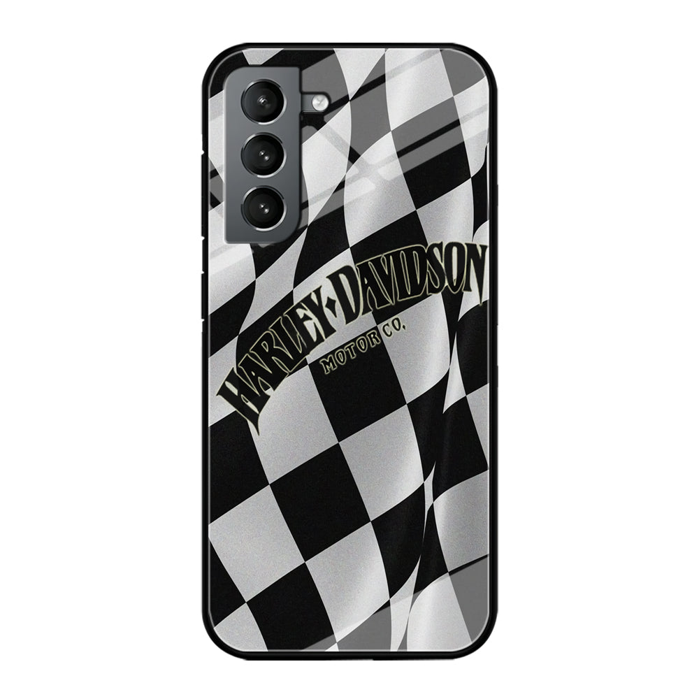 Harley Davidson Black White Flag Samsung Galaxy S21 Plus Case