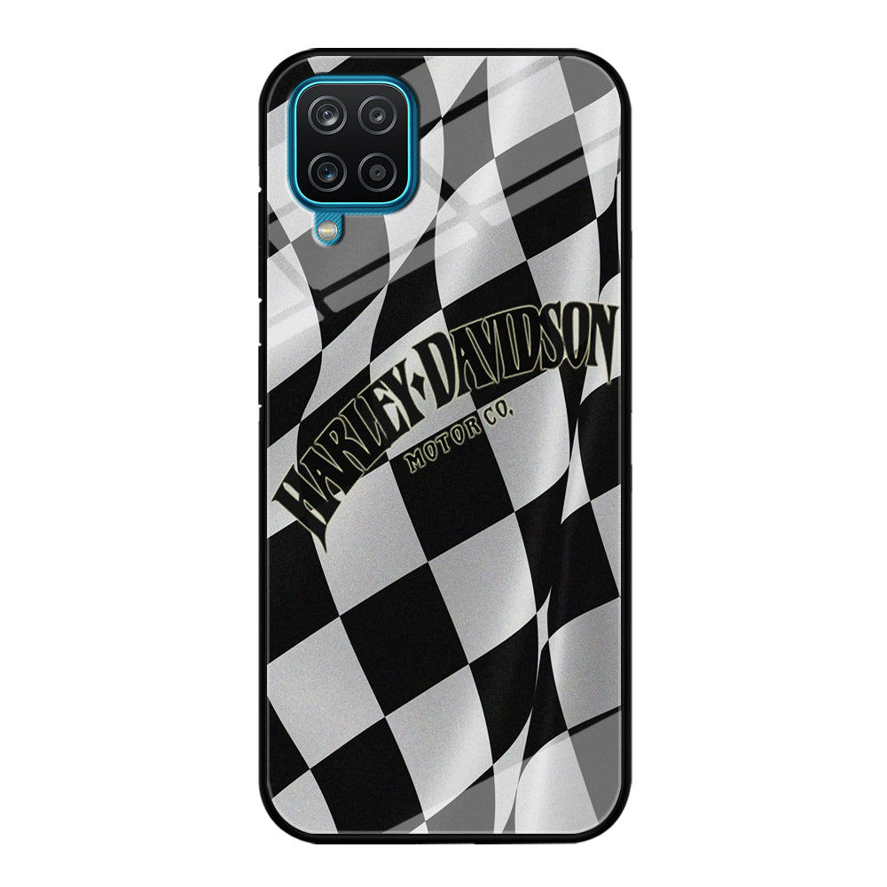 Harley Davidson Black White Flag Samsung Galaxy A12 Case