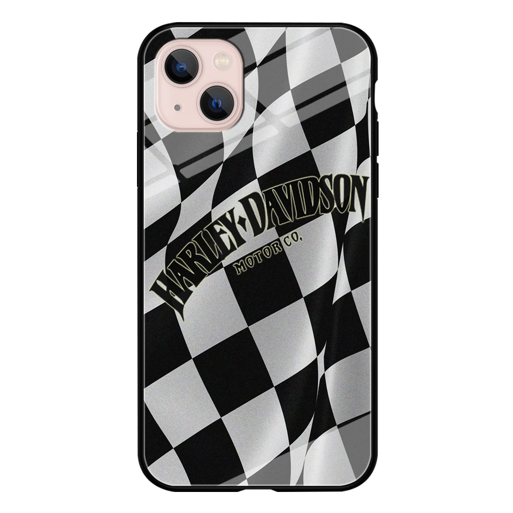 Harley Davidson Black White Flag iPhone 14 Plus Case