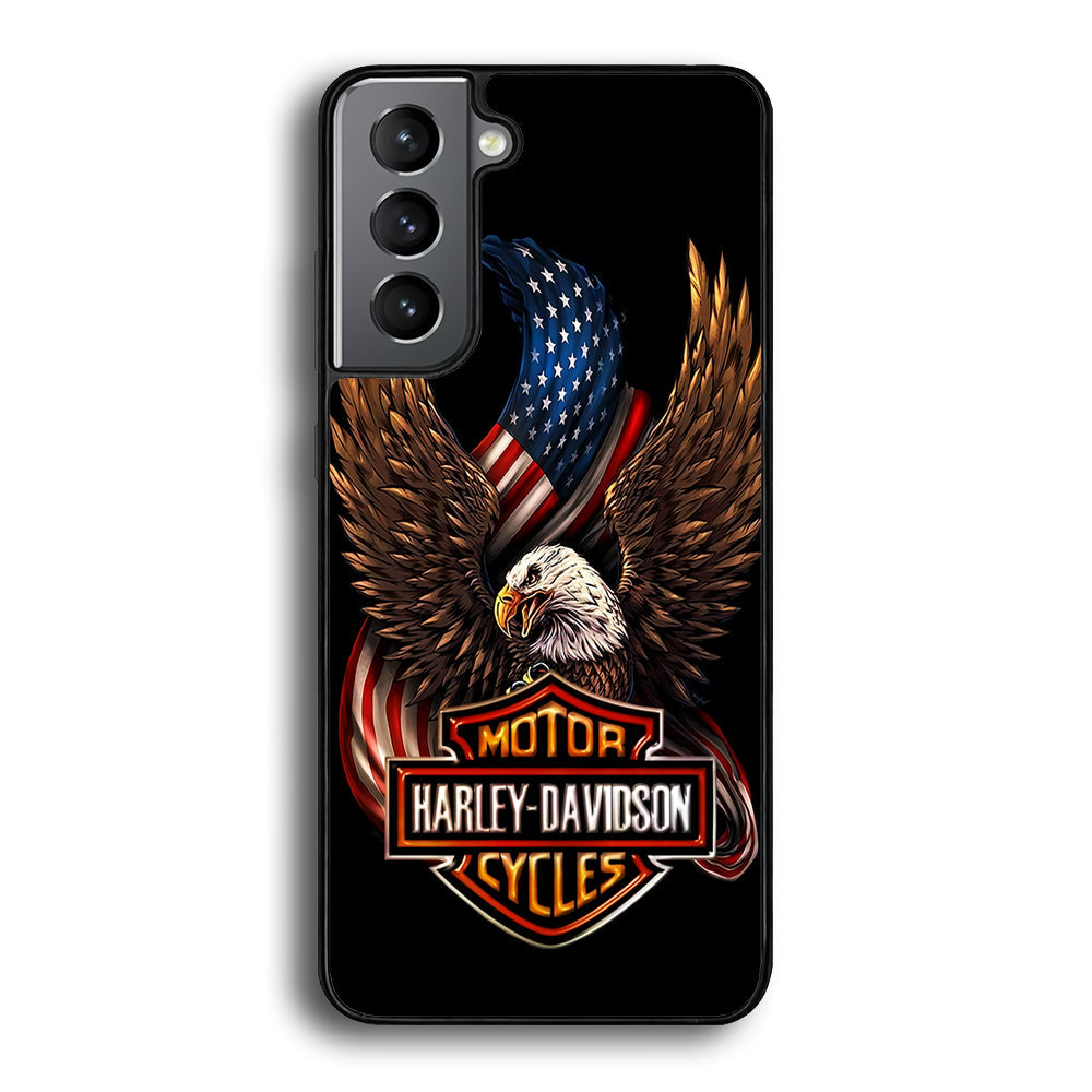 Harley Davidson Eagle US Samsung Galaxy S23 Case-Mobile Phone Case-Rubber Black (2D Case)-Altracase