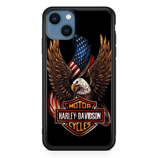Harley Davidson Eagle US iPhone 14 Plus Case-Mobile Phone Case-Rubber Black (2D Case)-Altracase