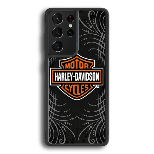 Harley Davidson Grey Motif Samsung Galaxy S21 Ultra Case