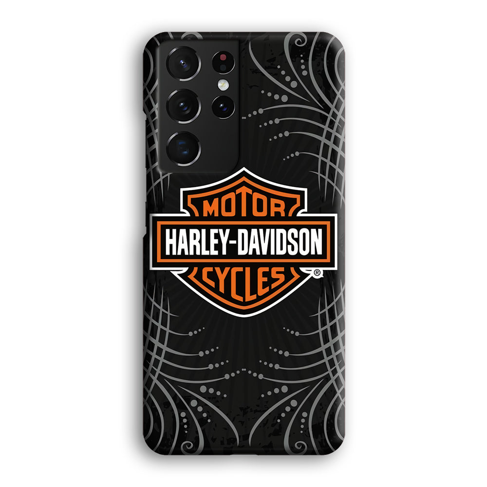 Harley Davidson Grey Motif Samsung Galaxy S21 Ultra Case