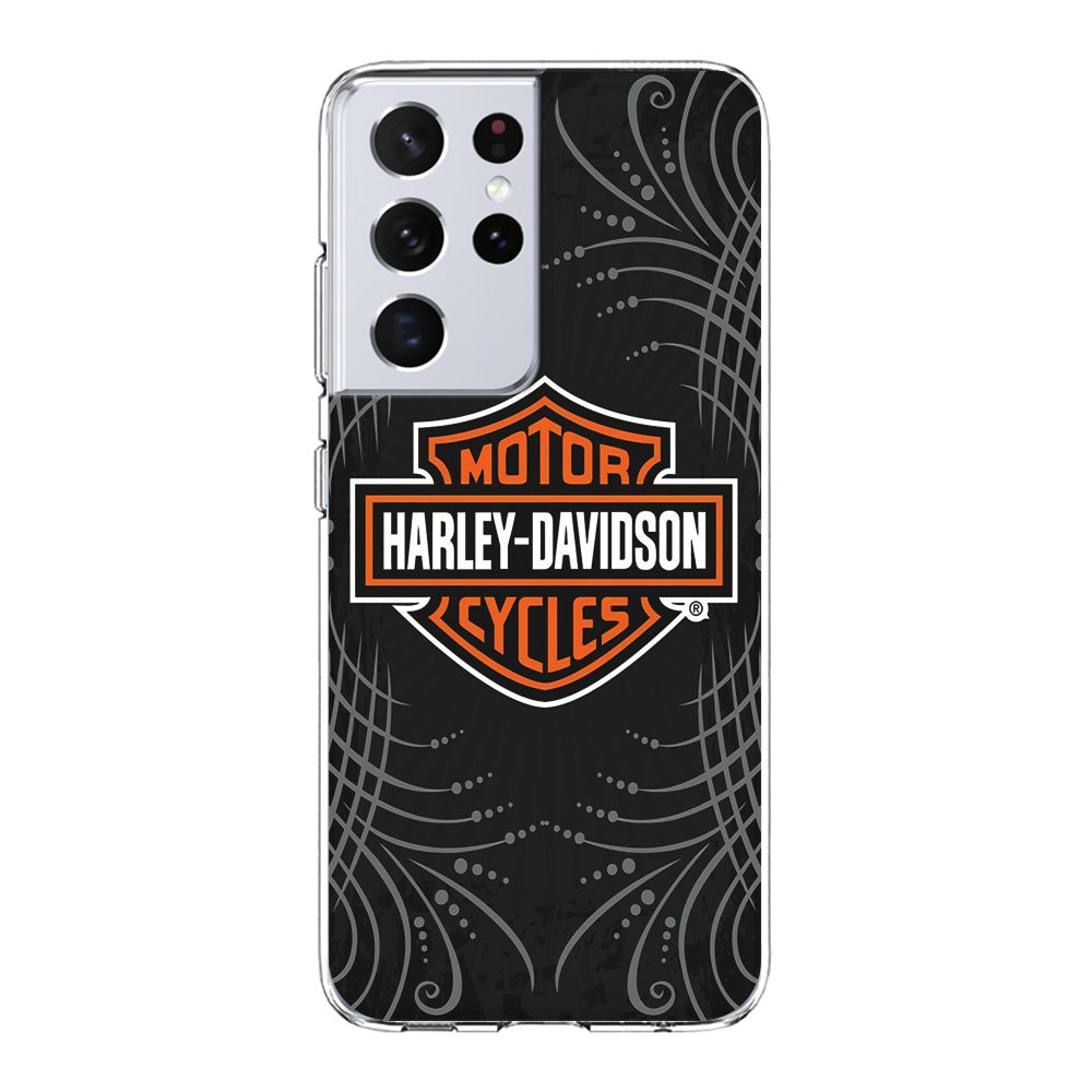 Harley Davidson Grey Motif Samsung Galaxy S21 Ultra Case