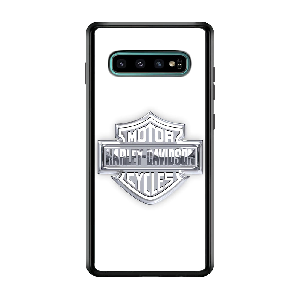 Harley Davidson Logo Silver Samsung Galaxy S10 Case