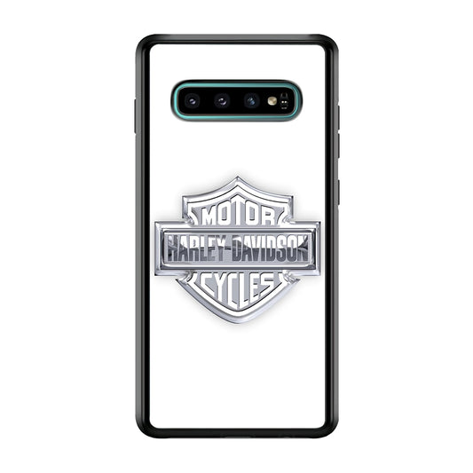 Harley Davidson Logo Silver Samsung Galaxy S10 Case