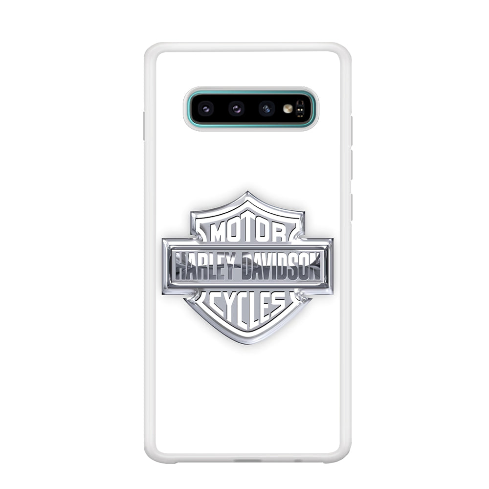 Harley Davidson Logo Silver Samsung Galaxy S10 Case