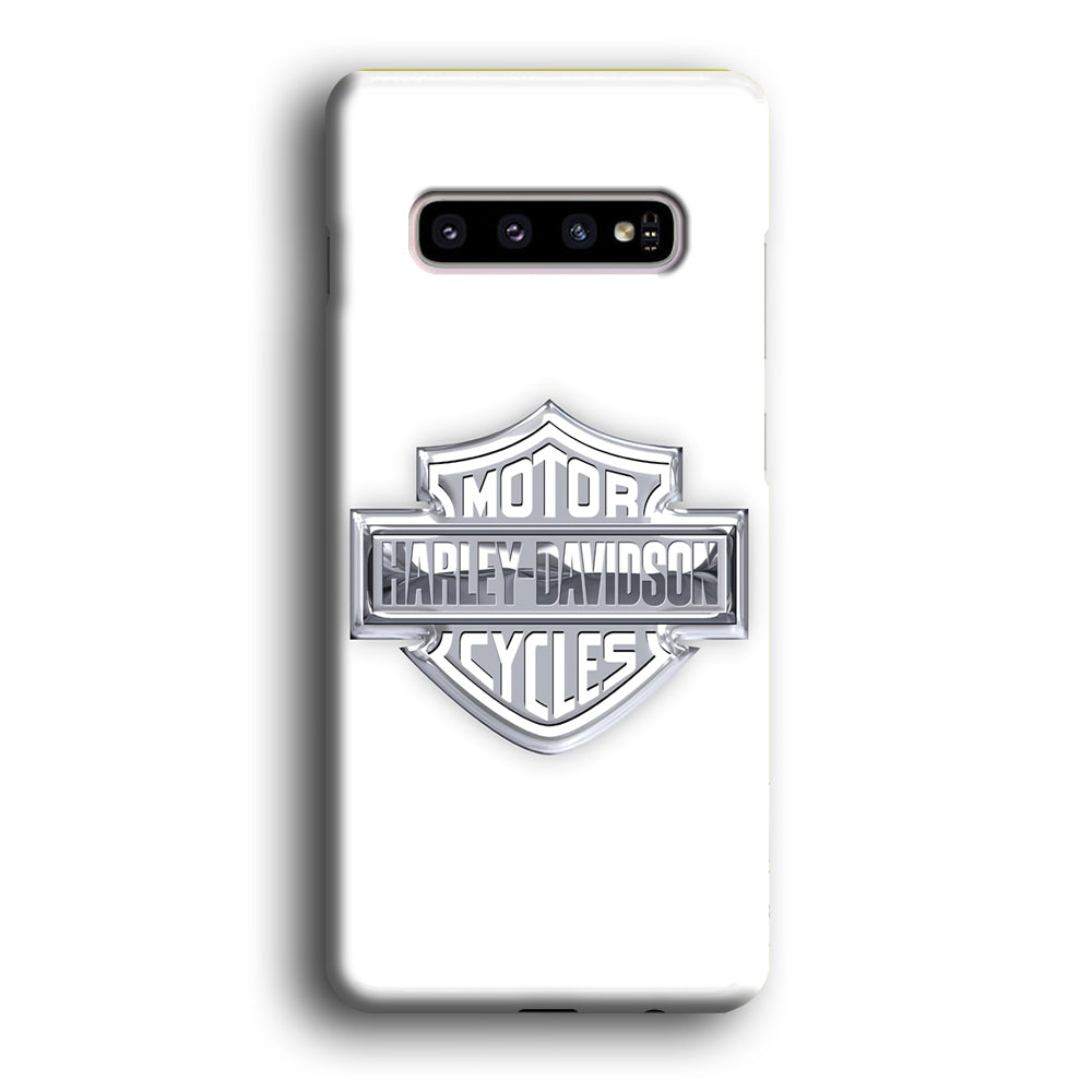 Harley Davidson Logo Silver Samsung Galaxy S10 Case