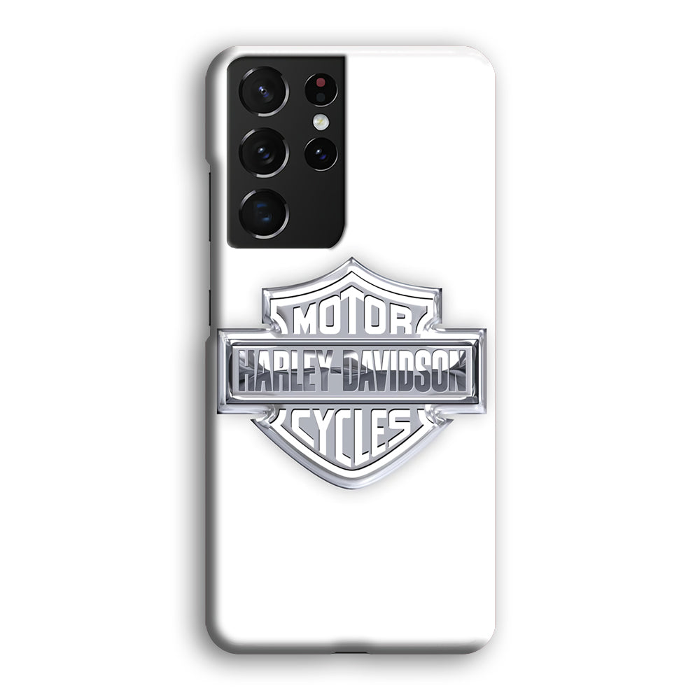 Harley Davidson Logo Silver Samsung Galaxy S21 Ultra Case