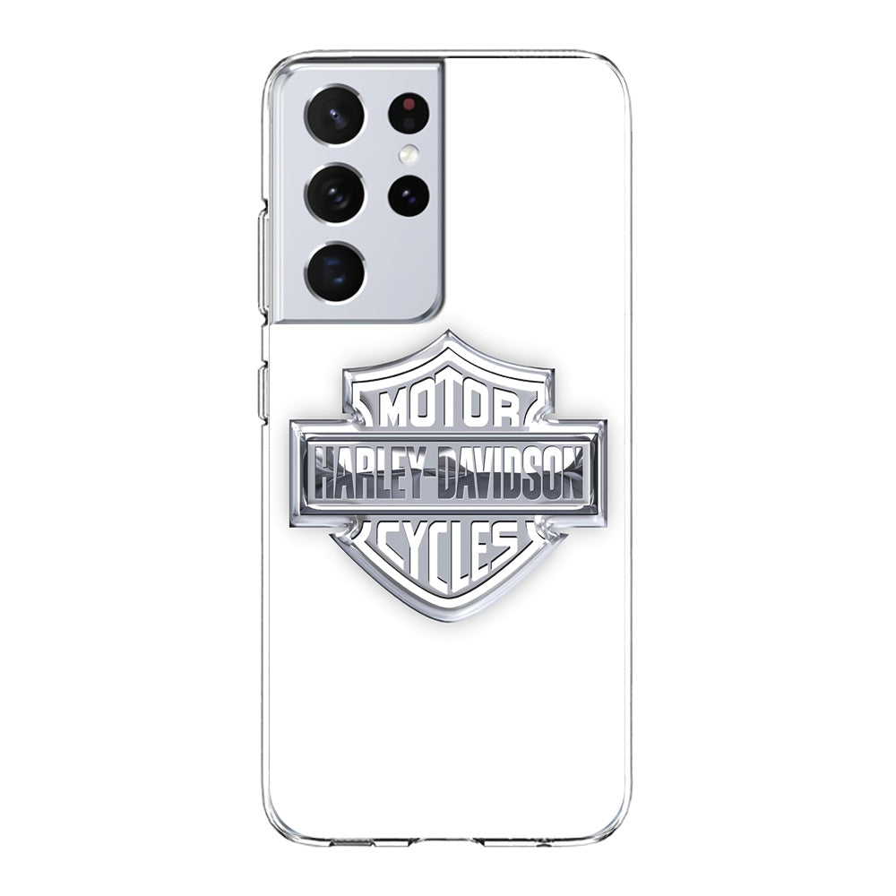 Harley Davidson Logo Silver Samsung Galaxy S21 Ultra Case