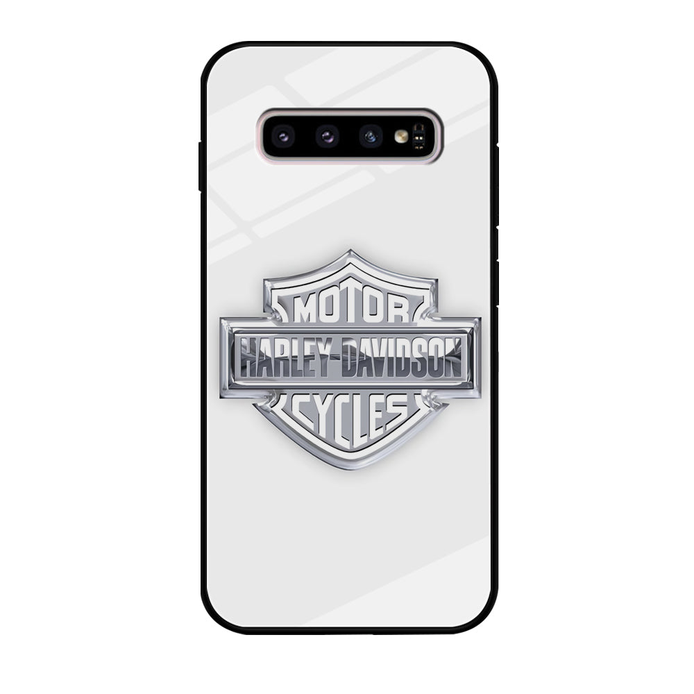 Harley Davidson Logo Silver Samsung Galaxy S10 Case