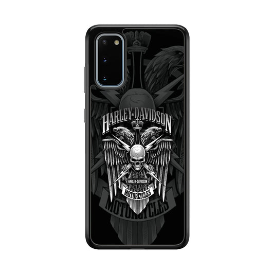 Harley Davidson Silver Eagle Samsung Galaxy S20 Case-Mobile Phone Case-Rubber Black (2D Case)-Altracase