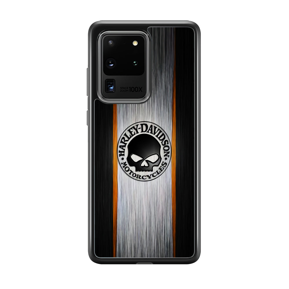 Harley Davidson Skull Circle Samsung Galaxy S20 Ultra Case-Mobile Phone Case-Rubber Black (2D Case)-Altracase