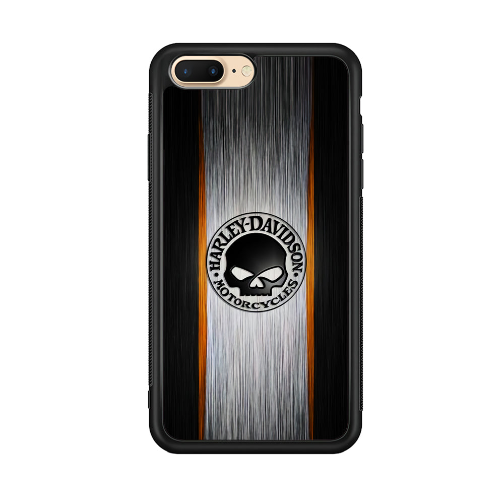 Harley Davidson Skull Circle iPhone 8 Plus Case-Mobile Phone Case-Rubber Black (2D Case)-Altracase