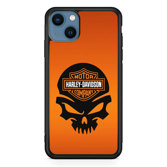 Harley Davidson Skull Logo iPhone 14 Plus Case-Mobile Phone Case-Rubber Black (2D Case)-Altracase