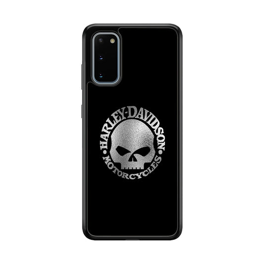 Harley Davidson Skull Silver Samsung Galaxy S20 Case-Mobile Phone Case-Rubber Black (2D Case)-Altracase