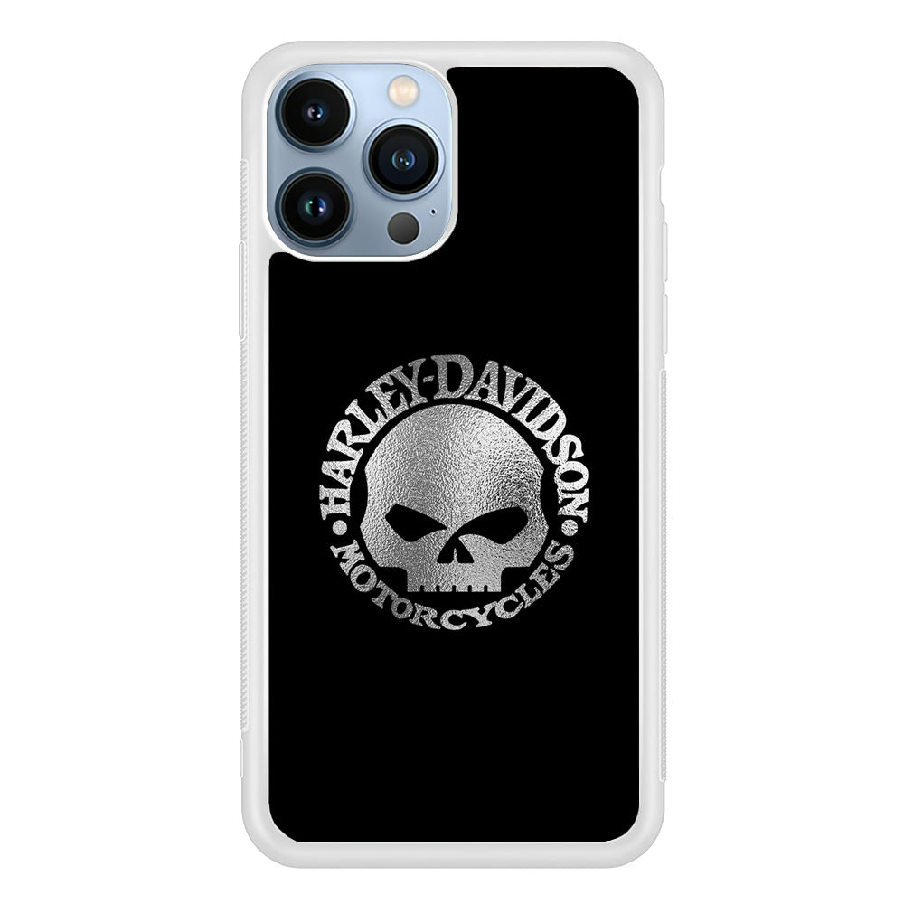 Harley Davidson Skull Silver iPhone 15 Pro Case