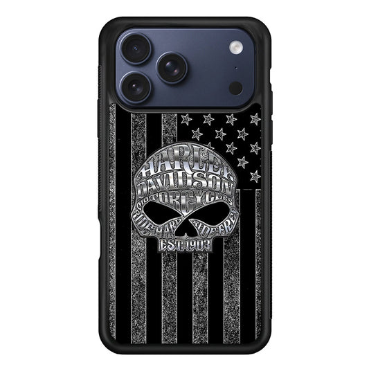 Harley Davidson US Flag Silver iPhone 17 Pro Max Case - Altracase