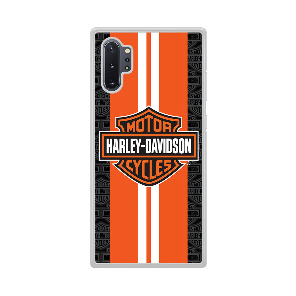 Harley Davidson White Striped Orange Samsung Galaxy Note 10 Plus Case