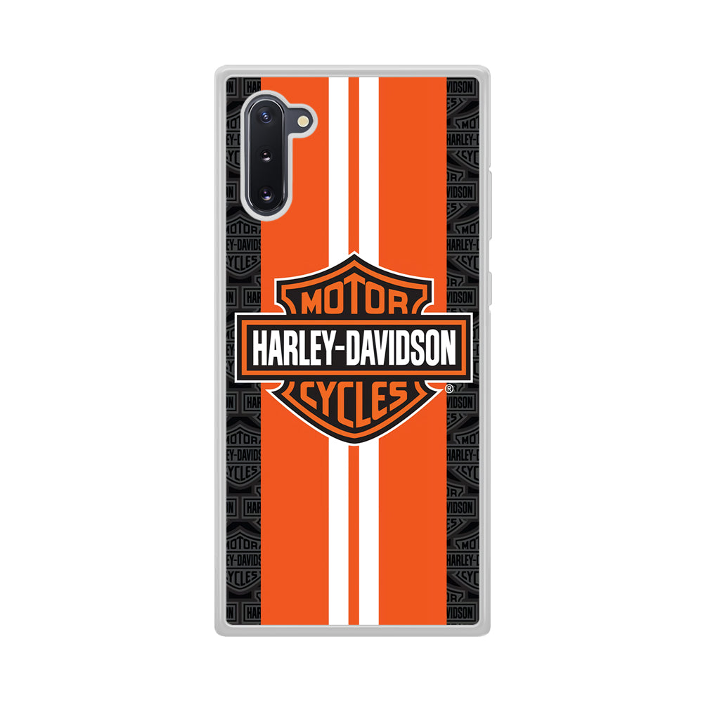 Harley Davidson White Striped Orange Samsung Galaxy Note 10 Case