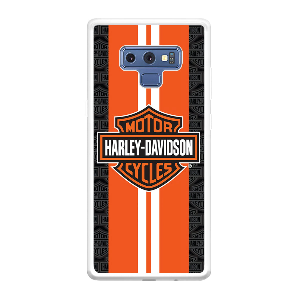 Harley Davidson White Striped Orange Samsung Galaxy Note 9 Case