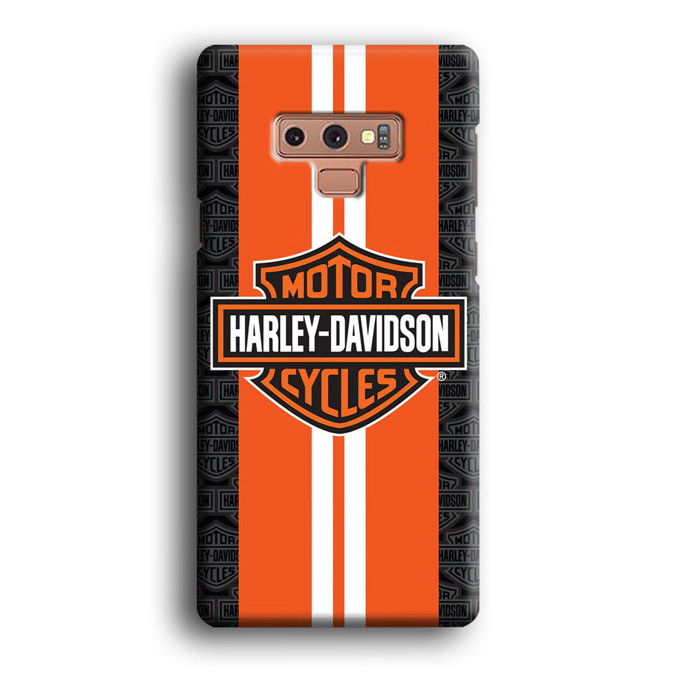 Harley Davidson White Striped Orange Samsung Galaxy Note 9 Case