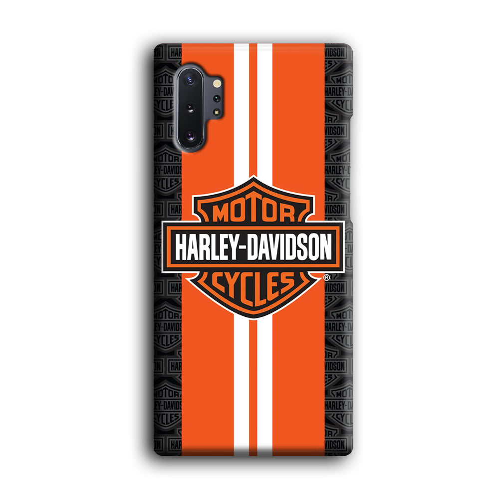 Harley Davidson White Striped Orange Samsung Galaxy Note 10 Plus Case