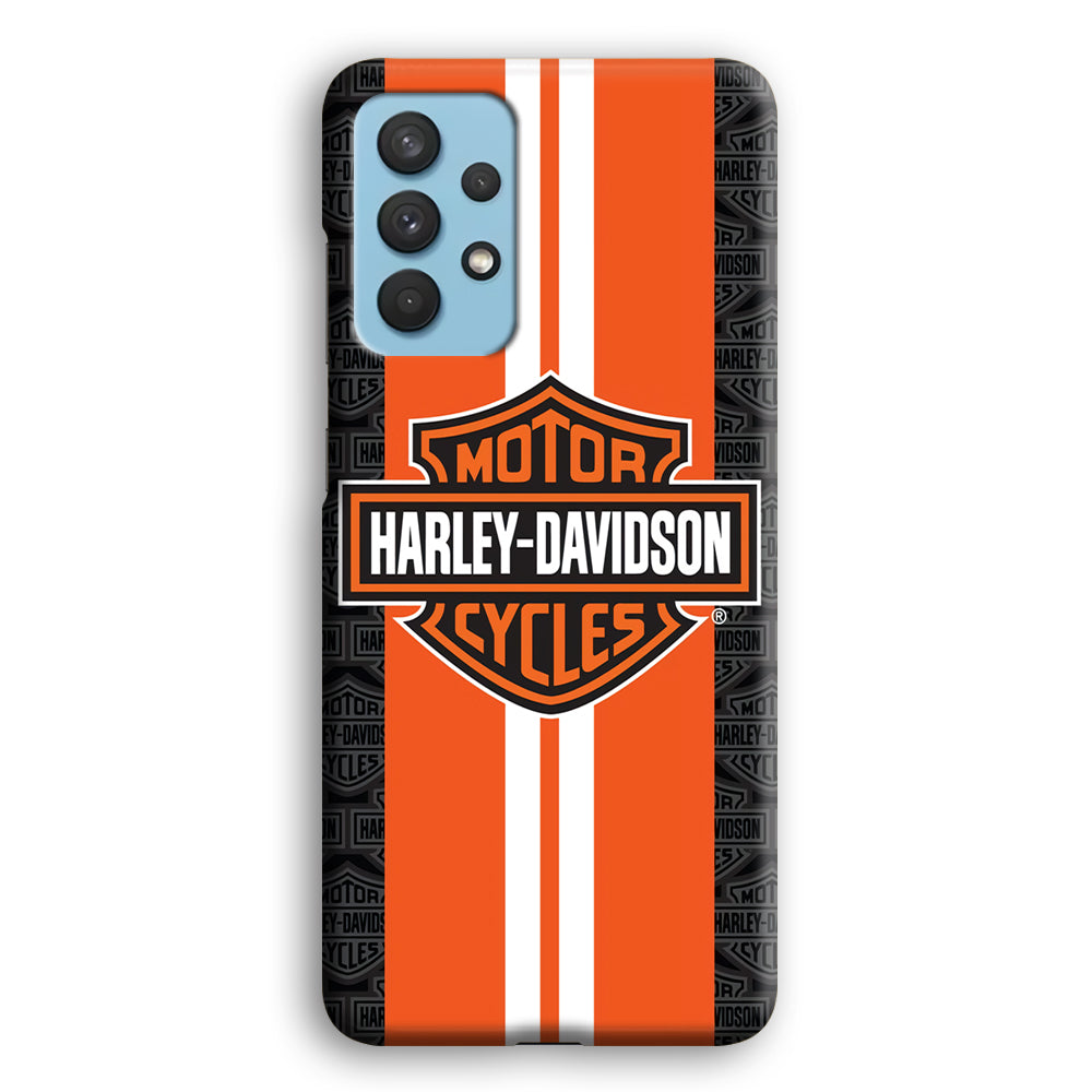 Harley Davidson White Striped Orange  Samsung Galaxy A32 Case