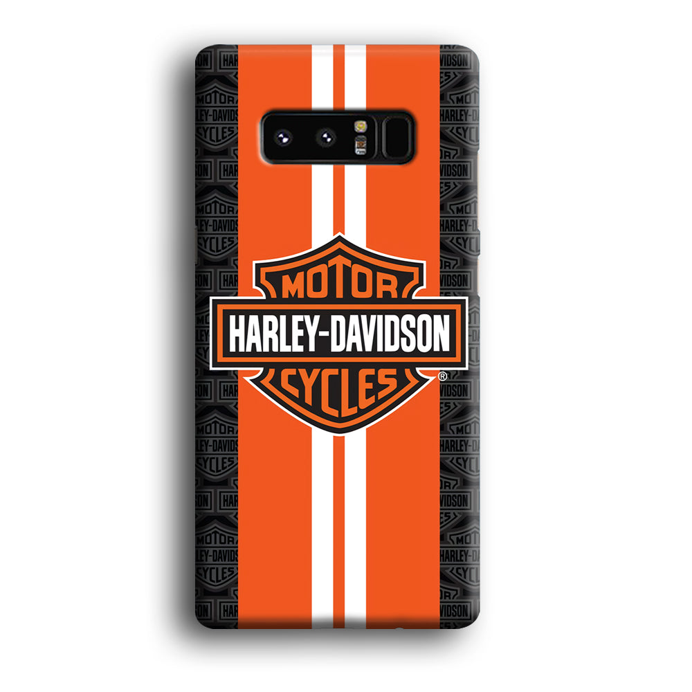 Harley Davidson White Striped Orange Samsung Galaxy Note 8 Case