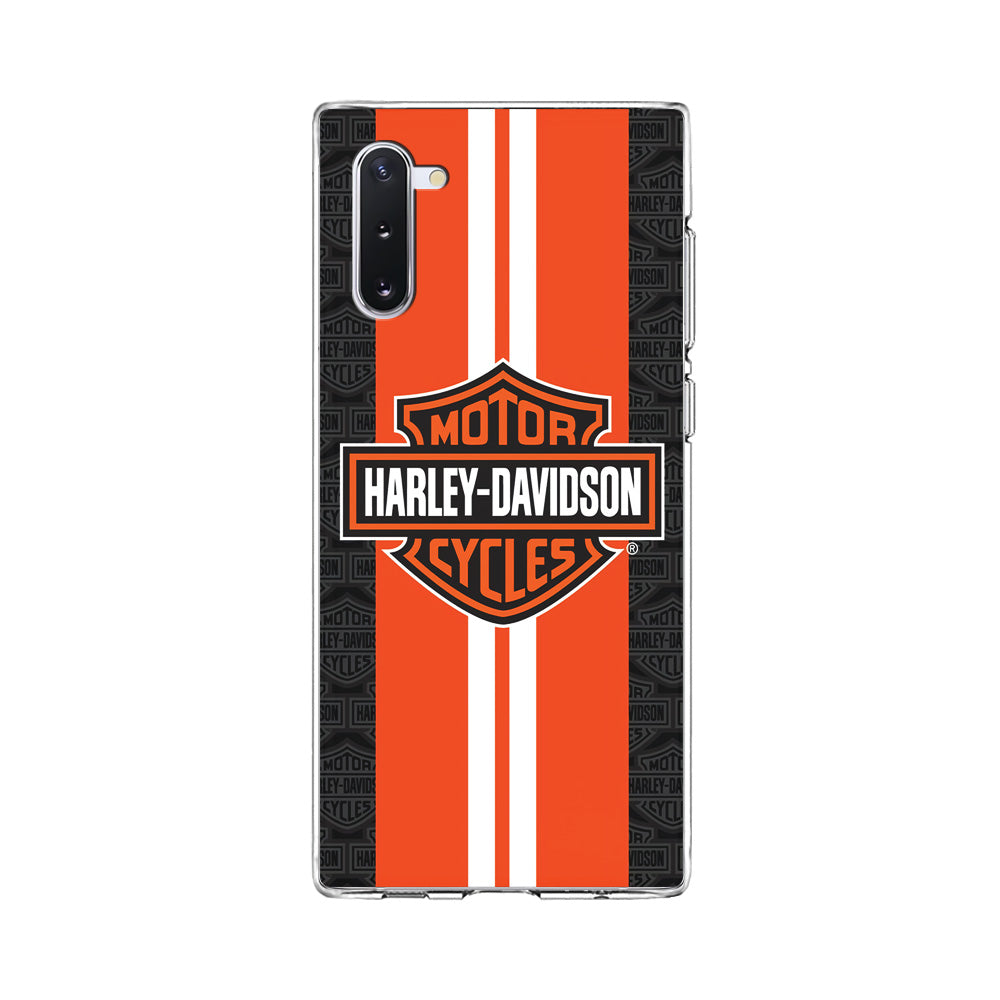 Harley Davidson White Striped Orange Samsung Galaxy Note 10 Case