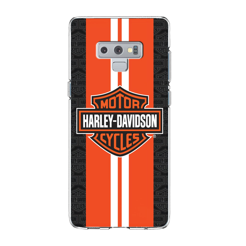 Harley Davidson White Striped Orange Samsung Galaxy Note 9 Case