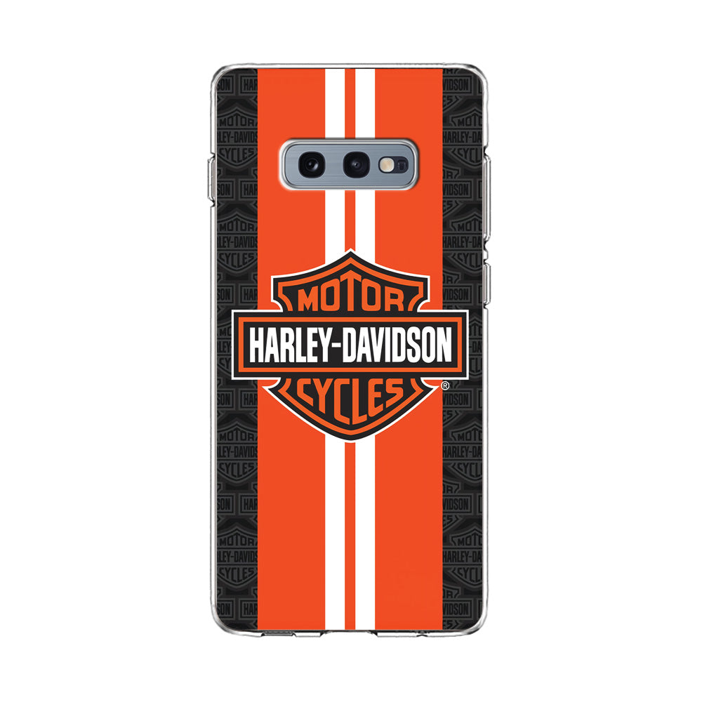 Harley Davidson White Striped Orange Samsung Galaxy S10E Case