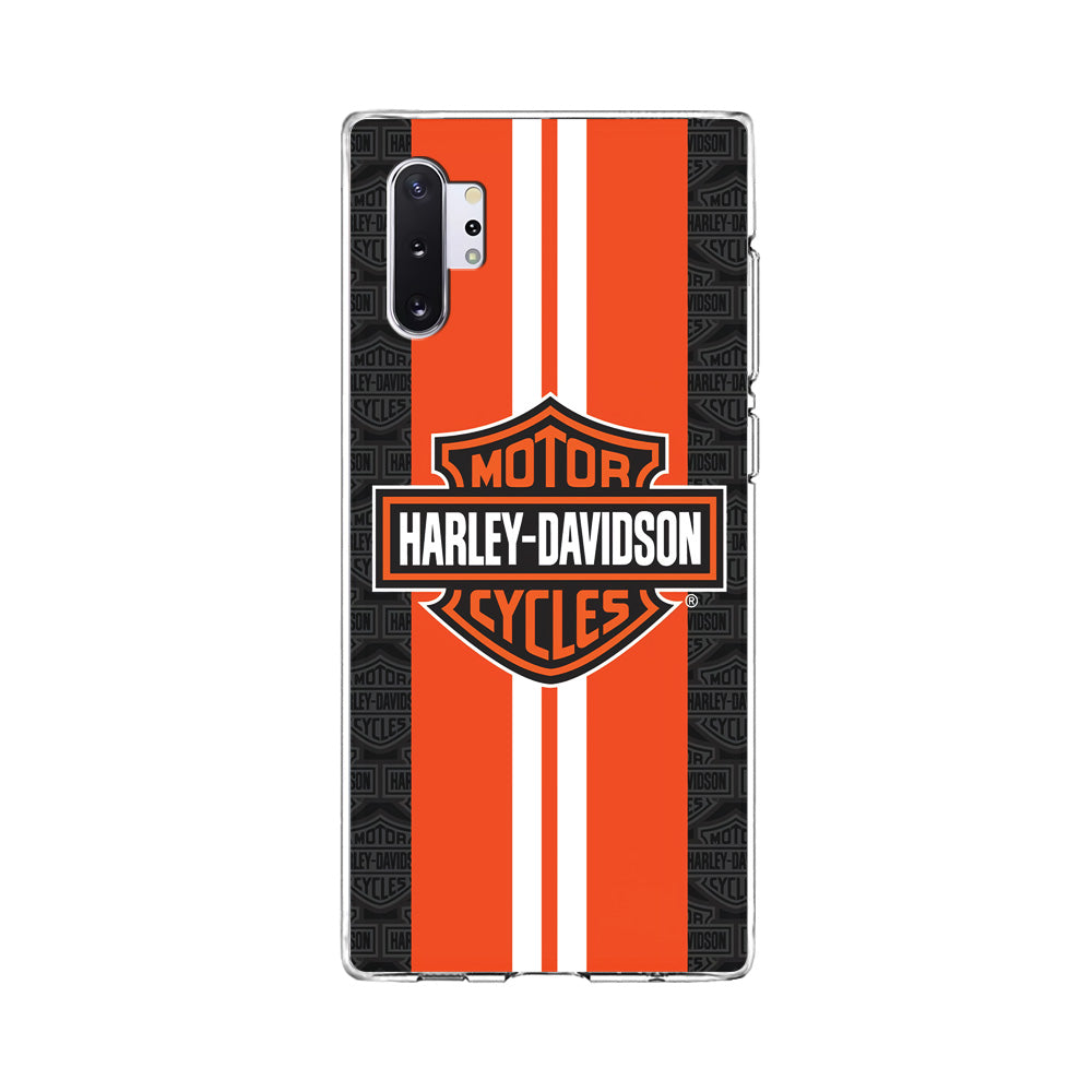 Harley Davidson White Striped Orange Samsung Galaxy Note 10 Plus Case