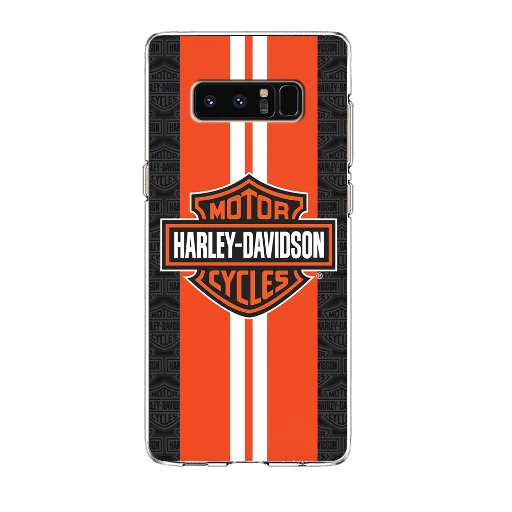 Harley Davidson White Striped Orange Samsung Galaxy Note 8 Case