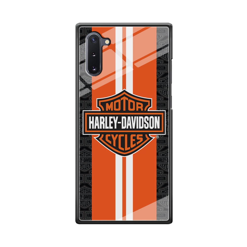 Harley Davidson White Striped Orange Samsung Galaxy Note 10 Case