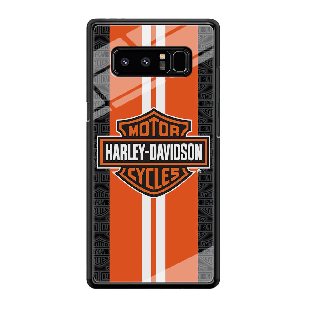 Harley Davidson White Striped Orange Samsung Galaxy Note 8 Case