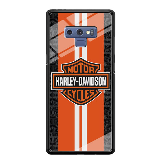 Harley Davidson White Striped Orange Samsung Galaxy Note 9 Case