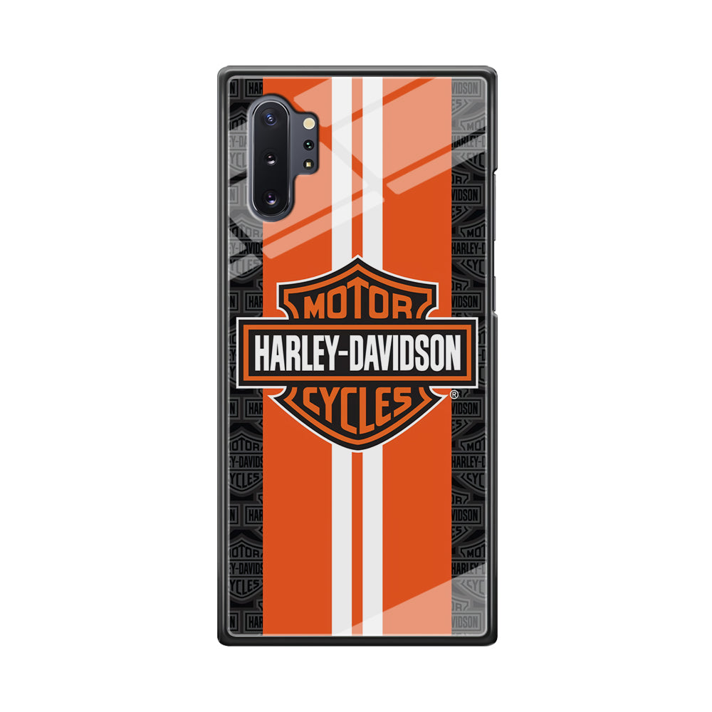 Harley Davidson White Striped Orange Samsung Galaxy Note 10 Plus Case