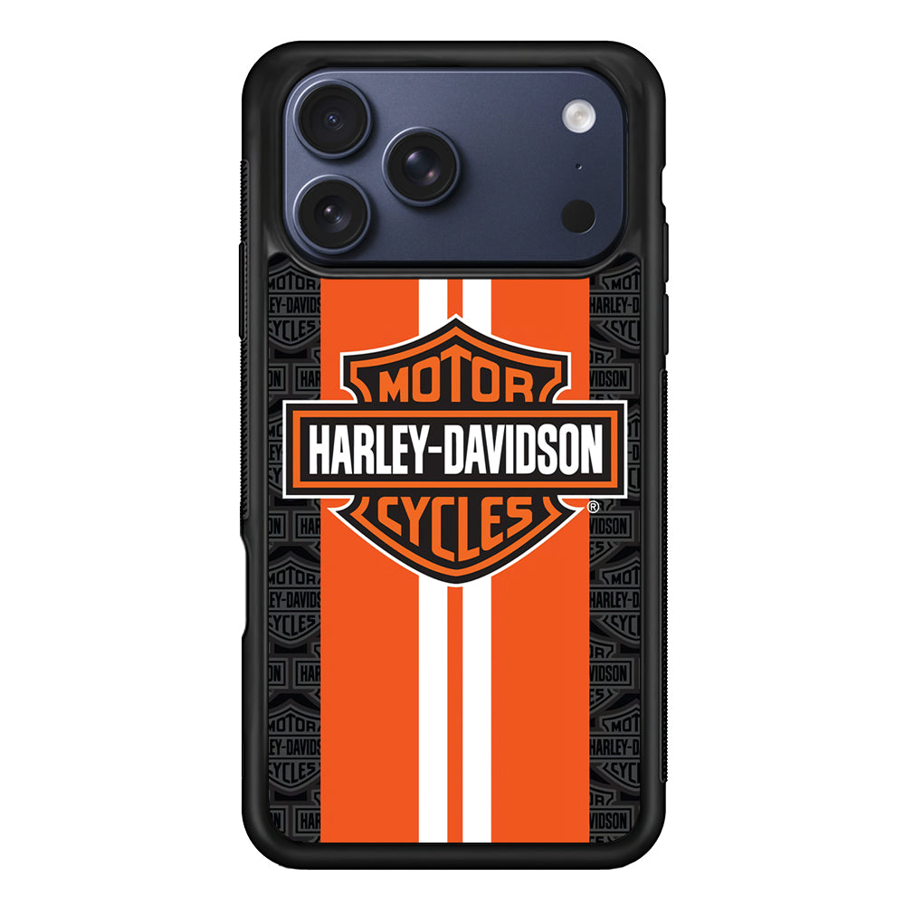 Harley Davidson White Striped Orange iPhone 17 Pro Case - Altracase