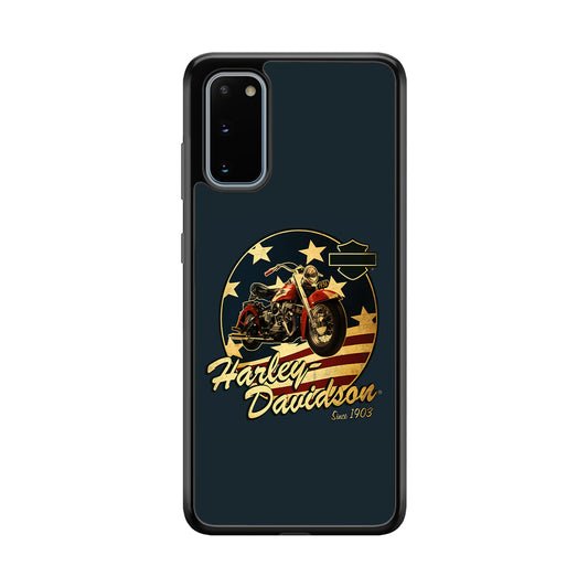 Harley Vintage Logo Samsung Galaxy S20 Case-Phone Case-Rubber Black (2D Case)-Altracase