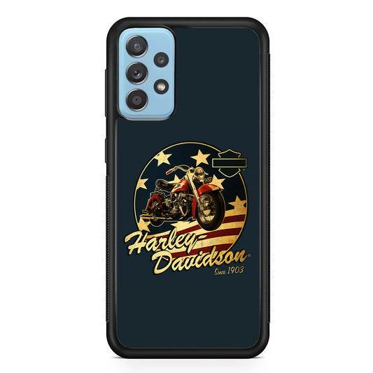 Harley Vintage Logo Samsung Galaxy A52 Case-Phone Case-Rubber Black (2D Case)-Altracase