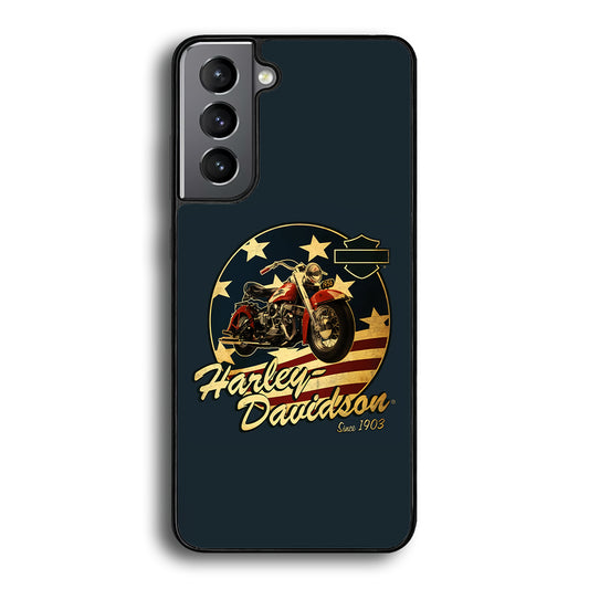 Harley Vintage Logo Samsung Galaxy S21 Plus Case-Phone Case-Rubber Black (2D Case)-Altracase