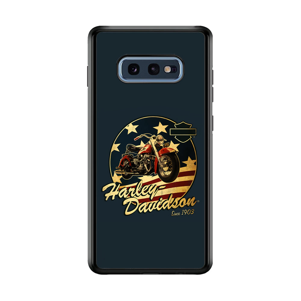 Harley Vintage Logo Samsung Galaxy S10E Case-Phone Case-Rubber Black (2D Case)-Altracase
