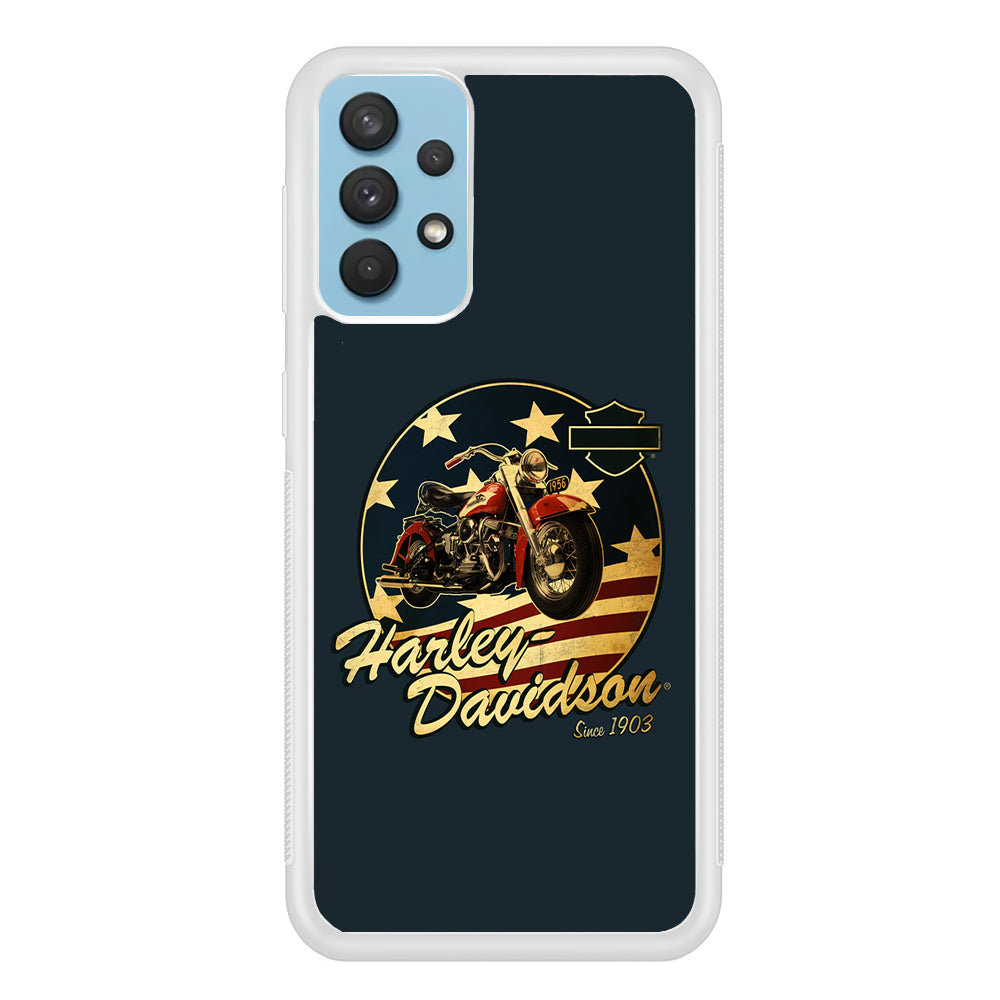 Harley Vintage Logo Samsung Galaxy A32 Case-Phone Case-Rubber White (2D Case)-Altracase