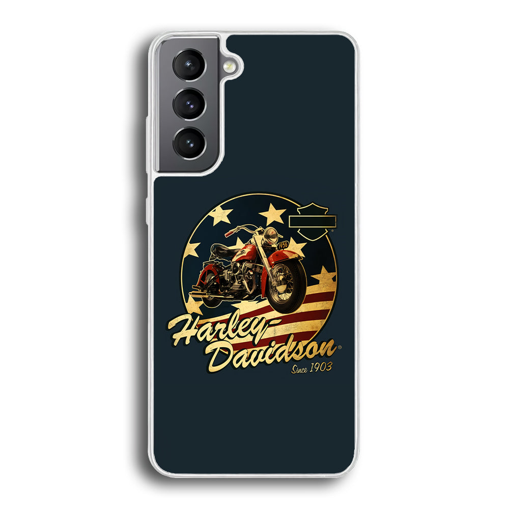 Harley Vintage Logo Samsung Galaxy S21 Plus Case-Phone Case-Rubber White (2D Case)-Altracase