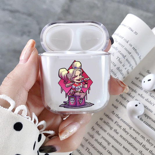 Harly Queen Mini Cartoon Hard Plastic Protective Clear Case Cover For Apple Airpods-AirPod Case-Altracase