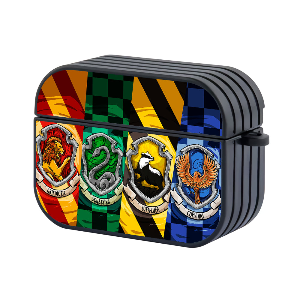 Harry Potter Emblem The Four Houses Hard Plastic Case Cover For Apple Airpods Pro