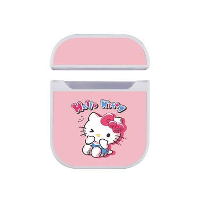 Hello Kitty Cute Pink Apple AirPods Case-AirPod Case-White-Altracase